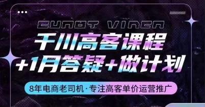 千川高客课程+1月答疑+做计划，详解千川原理和投放技巧-百货大全