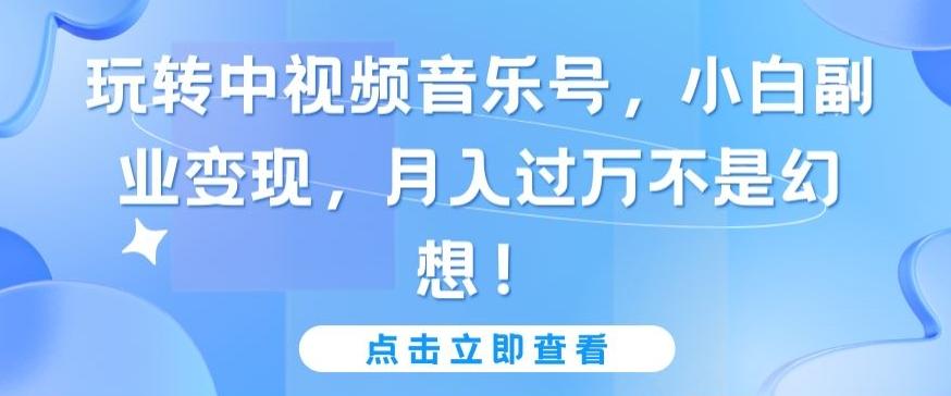 玩转中视频音乐号，小白副业变现，月入过万不是幻想【揭秘】-百货大全