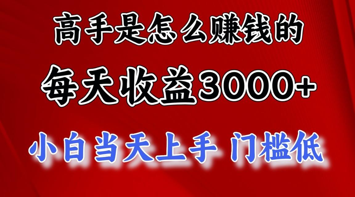 高手是怎么赚钱的,一天收益3000+,闷声发财项目,不是一般人能看懂的-百货大全