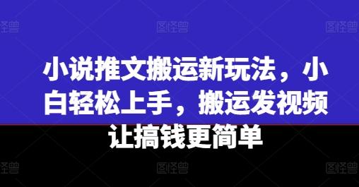 小说推文搬运新玩法，小白轻松上手，搬运发视频让搞钱更简单-百货大全