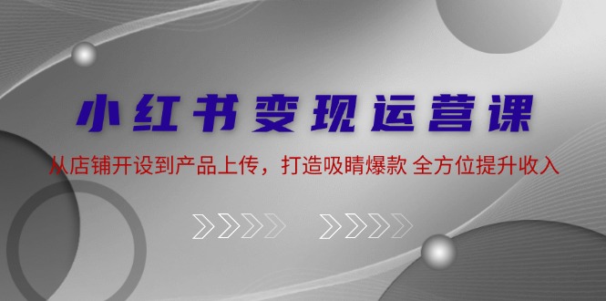 小红书变现运营课：从店铺开设到产品上传，打造吸睛爆款 全方位提升收入-百货大全
