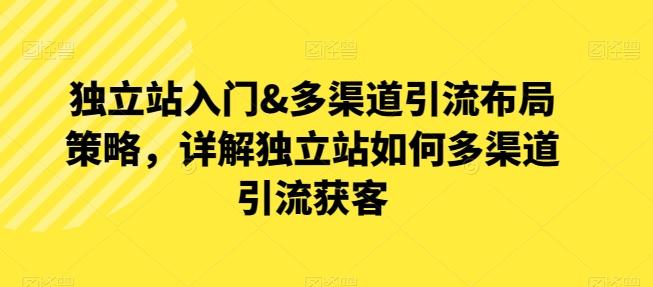 独立站入门&多渠道引流布局策略，详解独立站如何多渠道引流获客-百货大全
