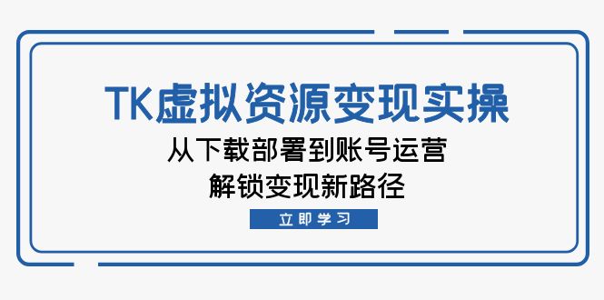 TK虚拟资料变现实操：从下载部署到账号运营，解锁变现新路径-百货大全