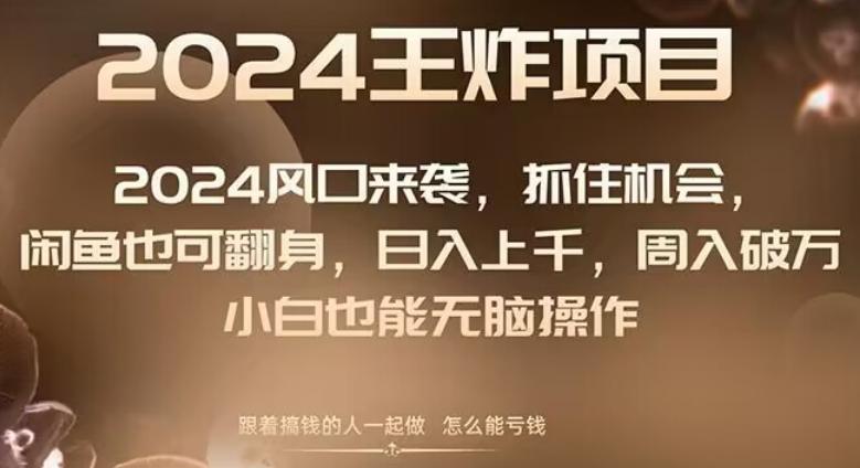 2024风口项目来袭，抓住机会，闲鱼也可翻身，日入上千，周入破万，小白也能无脑操作-百货大全