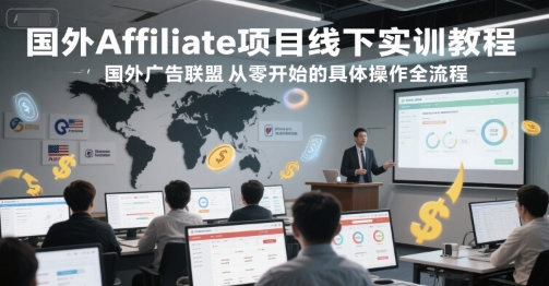 国外Affiliate项目线下实训教程，国外广告联盟从零开始的具体操作全流程-百货大全