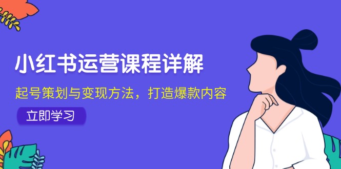小红书运营课程详解：起号策划与变现方法，打造爆款内容-百货大全