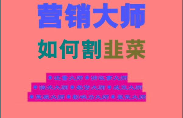 《营销大师如何割韭菜》禁止外传的大师绝学电子书-百货大全