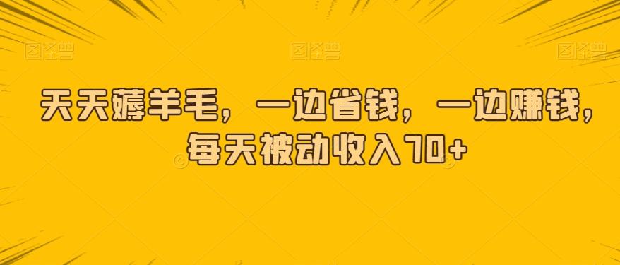 天天薅羊毛，一边省钱，一边赚钱，每天被动收入70+-百货大全