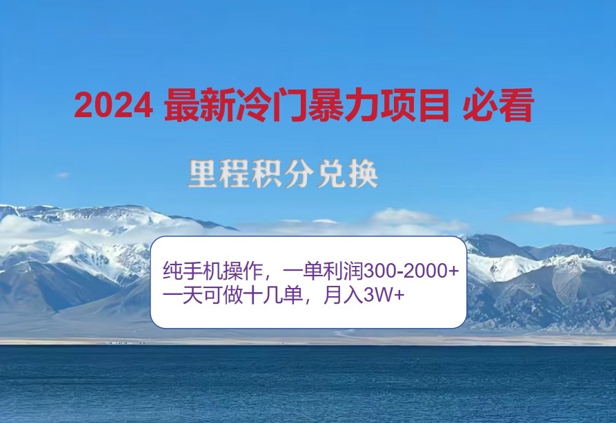 2024惊爆冷门暴利，里程积分最新玩法，高爆发期，一单300+—2000+-百货大全