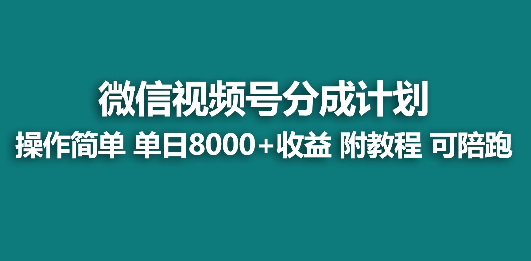 【蓝海项目】视频号分成计划，快速开通收益，单天爆单8000+，送玩法教程-百货大全