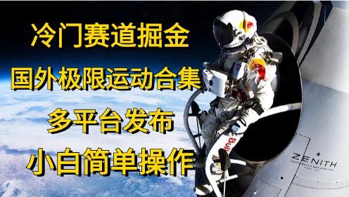 冷门赛道掘金，国外极限运动视频合集，多平台发布，小白简单操作-百货大全
