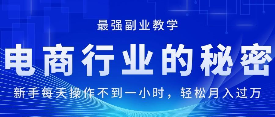 电商行业的秘密，新手每天操作不到一小时，月入过万轻轻松松，最强副业…-百货大全
