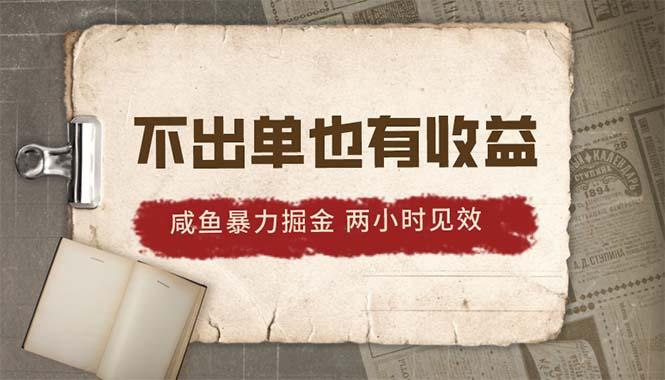 2024咸鱼暴力掘金，不出单也有收益，两小时见效，当天突破500+-百货大全