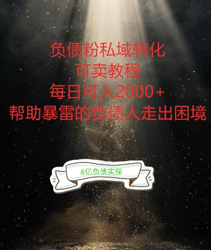 负债粉掘金计划，帮助负债者解决问题，债务规划，债务重组，最好的变现方式【揭秘】-百货大全