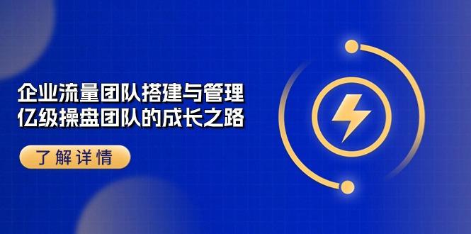 企业 流量团队-搭建与管理，亿级 操盘团队的成长之路(28节课-百货大全