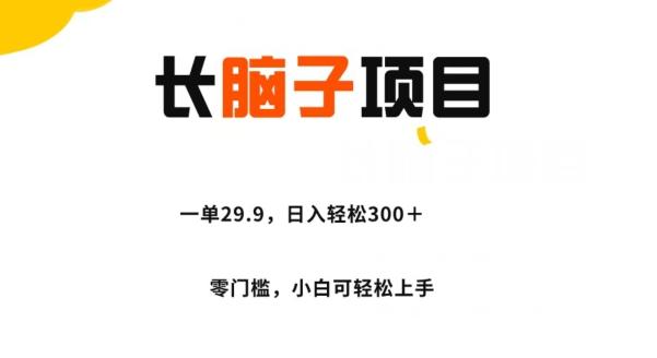 长脑子项目，一单29.9，日入轻松300＋，零门槛操作-百货大全