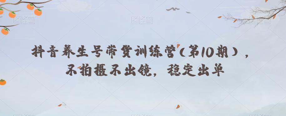 抖音养生号带货训练营(第10期），不拍摄不出镜，稳定出单-百货大全