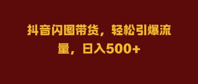 抖音闪图带货，轻松引爆流量，日入几张【揭秘】-百货大全