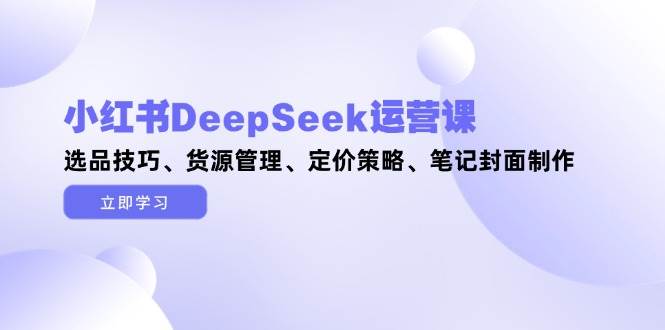 小红书DeepSeek运营课，选品技巧、货源管理、定价策略、笔记封面制作-百货大全