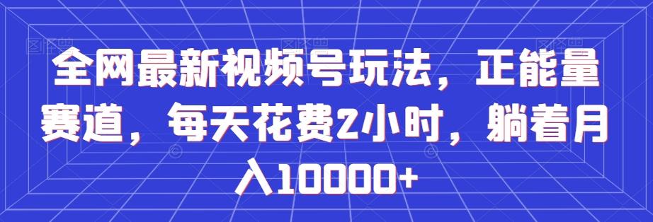 全网最新视频号玩法，正能量赛道，每天花费2小时，躺着月入10000+【揭秘】-百货大全