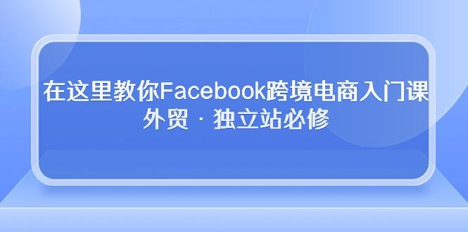 在这里教你Facebook跨境电商入门课，外贸·独立站必修-百货大全