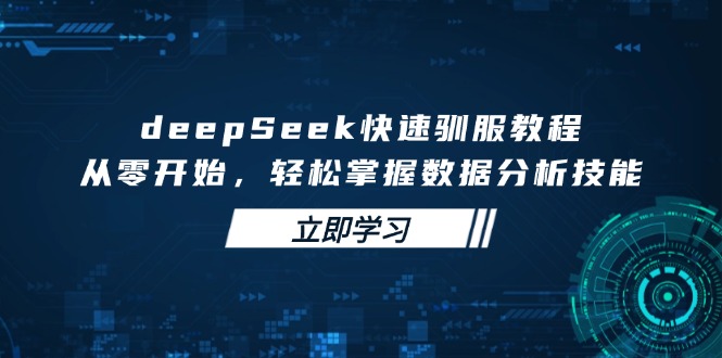 deepSeek快速驯服教程，从零开始，轻松掌握数据分析技能-百货大全