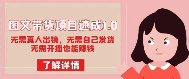图文带货项目速成1.0：无需真人出镜，无需自己发货，无需开播也能赚钱！-百货大全