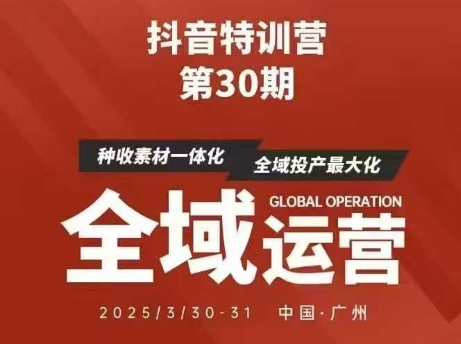 抖音特训营第30期线下培训资料，没有录音视频，正版整理的脑图资料及学员总结核心点-百货大全