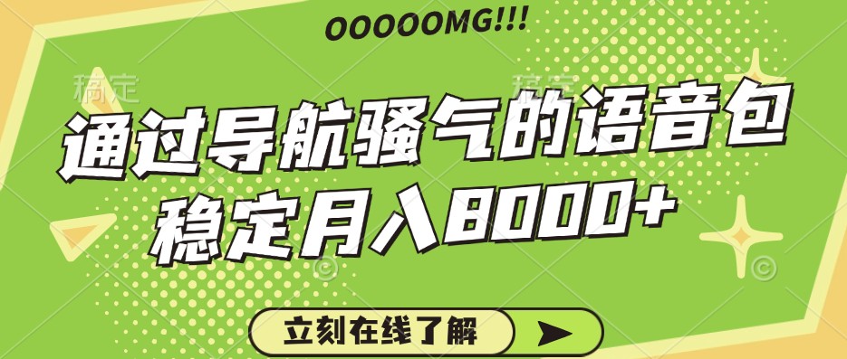 骚气的导航语音包，自用的同时还可以作为项目操作，月入8000+-百货大全