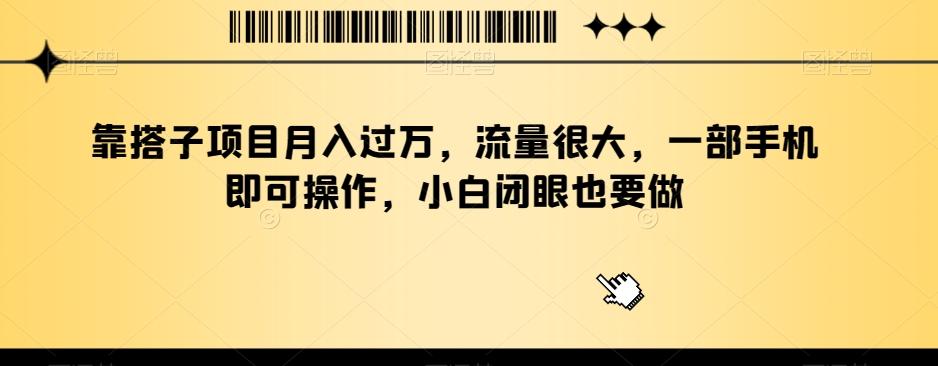 靠搭子项目月入过万，流量很大，一部手机即可操作，小白闭眼也要做-百货大全