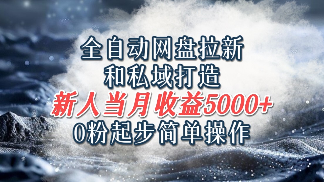 全自动网盘拉新和私域打造，0粉起步简单操作，新人入门当月收益5000以上-百货大全