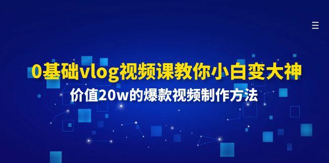 0基础vlog视频课教你小白变大神:价值20w的爆款视频制作方法-百货大全