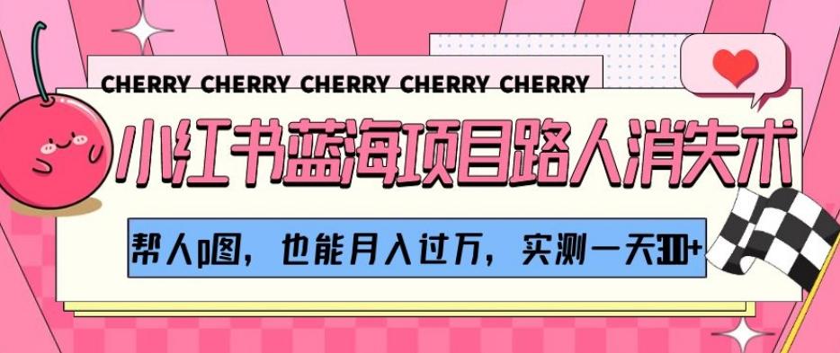 小红书蓝海项目路人消失术，帮人p图，也能月入过万，实测一天300+【揭秘】-百货大全