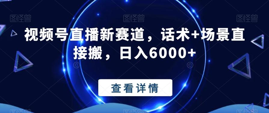 视频号直播新赛道，话术+场景直接搬，日入6000+-百货大全