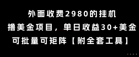 外面收费2980的挂G撸美金项目，单日收益30+美金，可批量可矩阵【揭秘】-百货大全