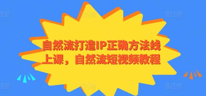 自然流打造IP正确方法线上课，自然流短视频教程-百货大全