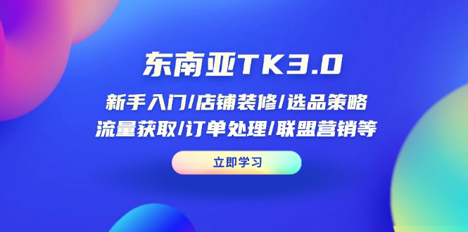 东南亚TK3.0：新手入门/店铺装修/选品策略/流量获取/订单处理/联盟营销等-百货大全