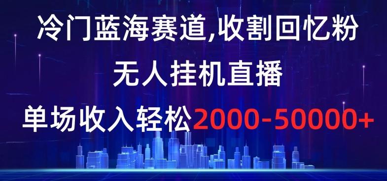 冷门蓝海赛道，收割回忆粉，无人挂机直播，单场收入轻松2000-5w+【揭秘】-百货大全
