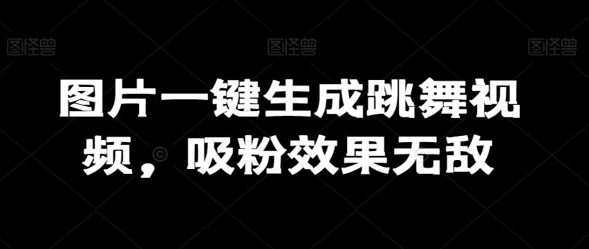图片一键生成跳舞视频，吸粉效果无敌-百货大全