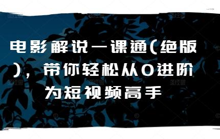 电影解说一课通(绝版)，带你轻松从0进阶为短视频高手-百货大全