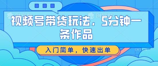 视频号带货玩法，5分钟一条作品，入门简单，快速出单【揭秘】-百货大全