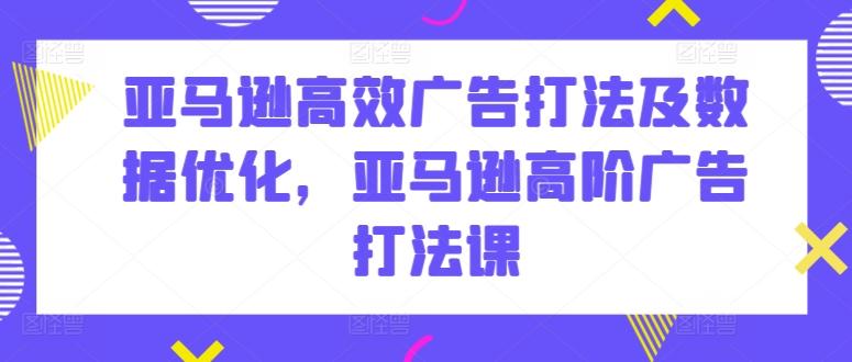 亚马逊高效广告打法及数据优化，亚马逊高阶广告打法课-百货大全