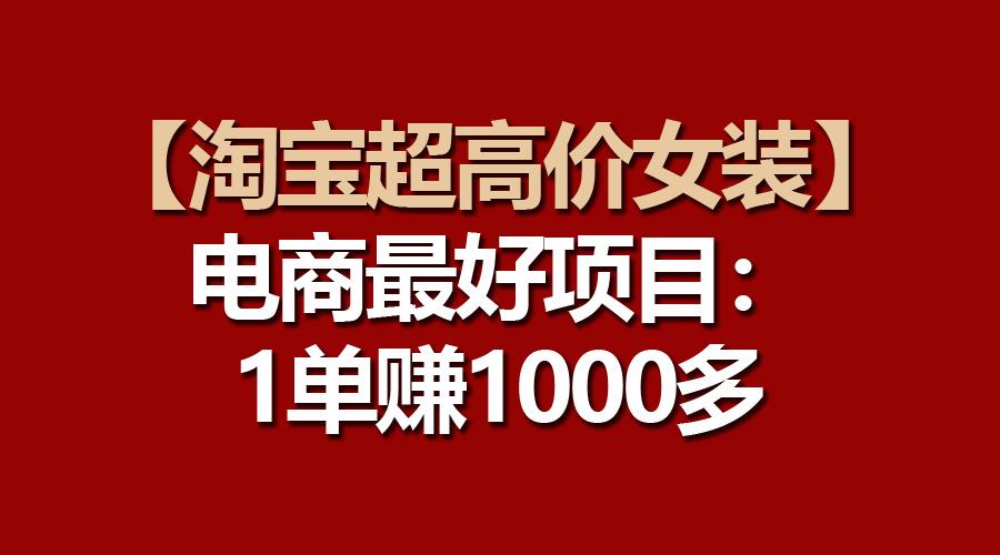【淘宝超高价女装】电商最好项目：一单赚1000多-百货大全