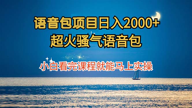 语音包项目 日入2000+ 超火骚气语音包小白看完课程就能马上实操-百货大全
