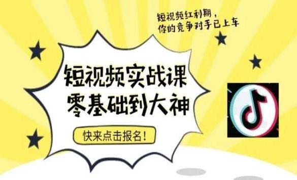 短视频零基础落地实操训练营，短视频实战课零基础到大神-百货大全