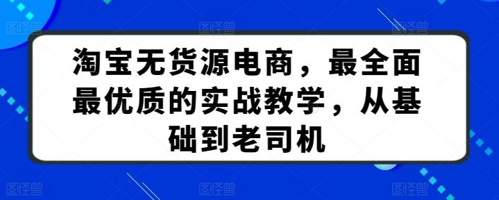 淘宝无货源电商，最全面最优质的实战教学，从基础到老司机-百货大全
