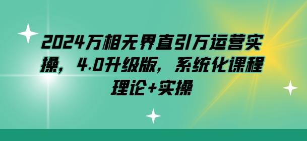 2024万相无界直引万运营实操，4.0升级版，系统化课程 理论+实操-百货大全