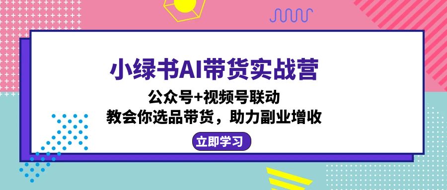 小绿书AI带货实战营：公众号+视频号联动，教会你选品带货，助力副业增收-百货大全