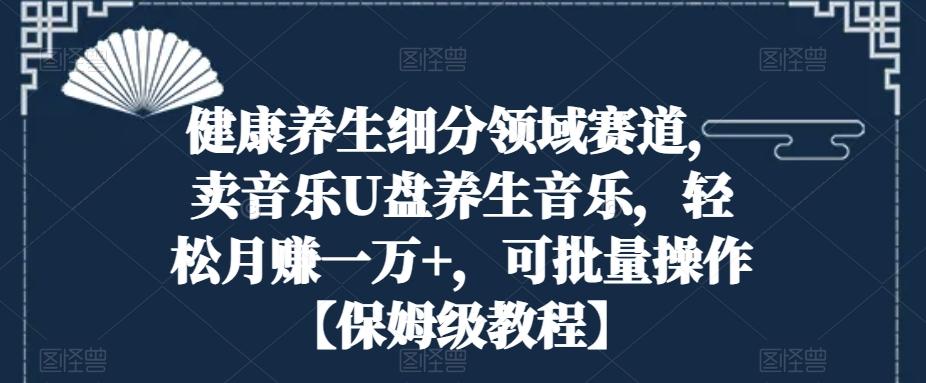 健康养生细分领域赛道，卖音乐U盘养生音乐，轻松月赚一万+，可批量操作【保姆级教程】-百货大全