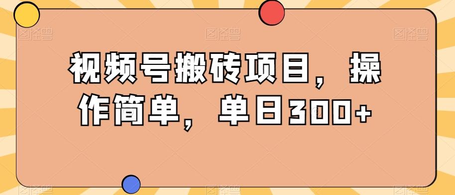 视频号搬砖项目，操作简单，单日300+-百货大全